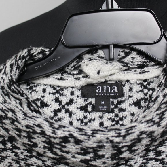 A.N.A. Black white mint stripe polyester crop sweater medium 3/$25 - Picture 2 of 5